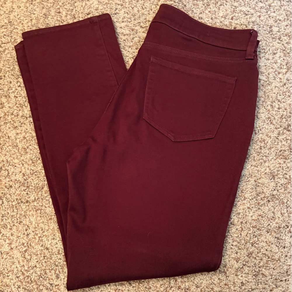 NYDJ Sheri Slim Straight Leg Maroon Jeans